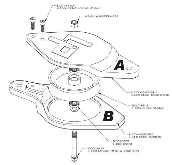 6" CABLE BLOCK - EXPLODED VIEW